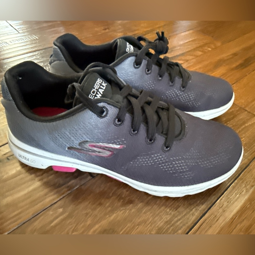 Skechers Go Walk 5 Alive Black Hot Pink Womens Casual Sneakers 15929 Size 6.5 - Picture 9 of 9